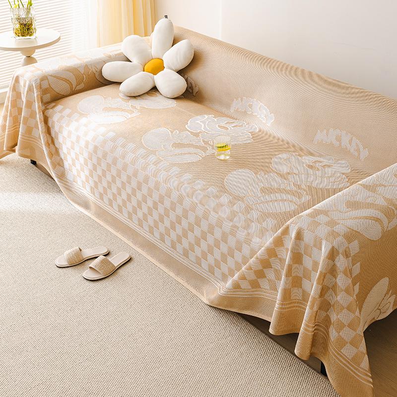 Cool Ice Silk Sofa Cover Towel Full Covered Cover Blanket Summer Sofa Cushion Summer Simple Design Modern Summer Mat Cushion