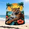 1pc Tropical Leopard Print Print Outdoor Blanket, Lightweight Polyester,