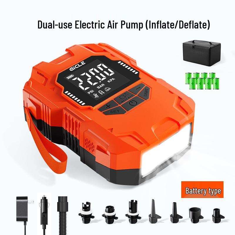 GiCLE Dual-Use Elektrische Luftpumpe für Stand-Up-Paddleboards & Kajaks: Aufblasbare Pumpe für Camping & Zelt black