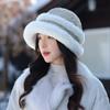 Winter Hat Women Cold Warm Furry Versatile Face Small Bucket Hat Casual Cotton Hat Big Head Circumference Ear Hat