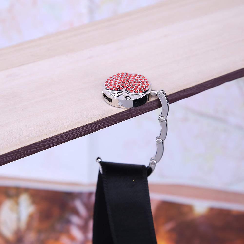 

Foldable Desk Mount Bag Holder Hook Multi-Function Rhinestone Apple Backpack Hanger Heavy Duty Metal Table Hook for Home School China Mainland