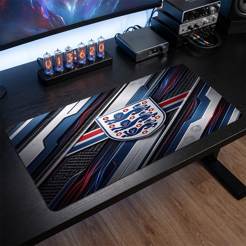 Engeland Voetbal Embleem Muismat, Uitgebreide Antislip Rubberen Bureau Mat voor Gaming Kantoor Laptop Fan Cadeau