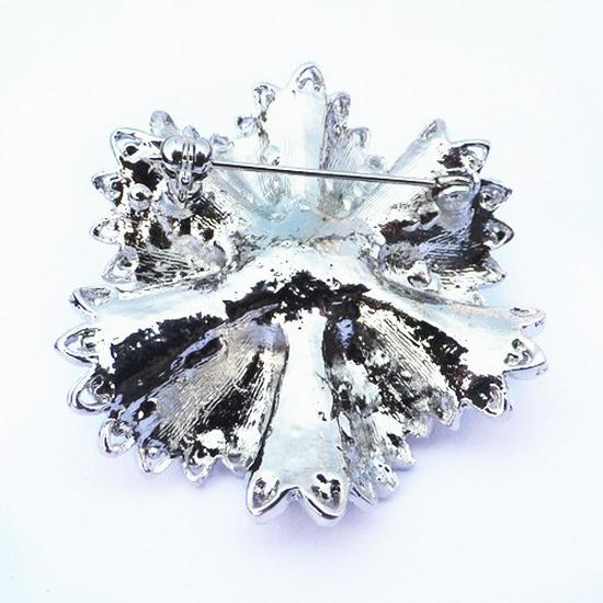Elegant White K Plating Pearl Crystal Women's Brooch Corsage 