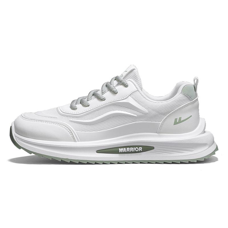 Warrior Casual Commuting Fashion Simple Trendy Versatile Lightweight Non-Slip Low-Top Lifestyle Shoes Men Sneaker White Green WXY(S)-4669N01