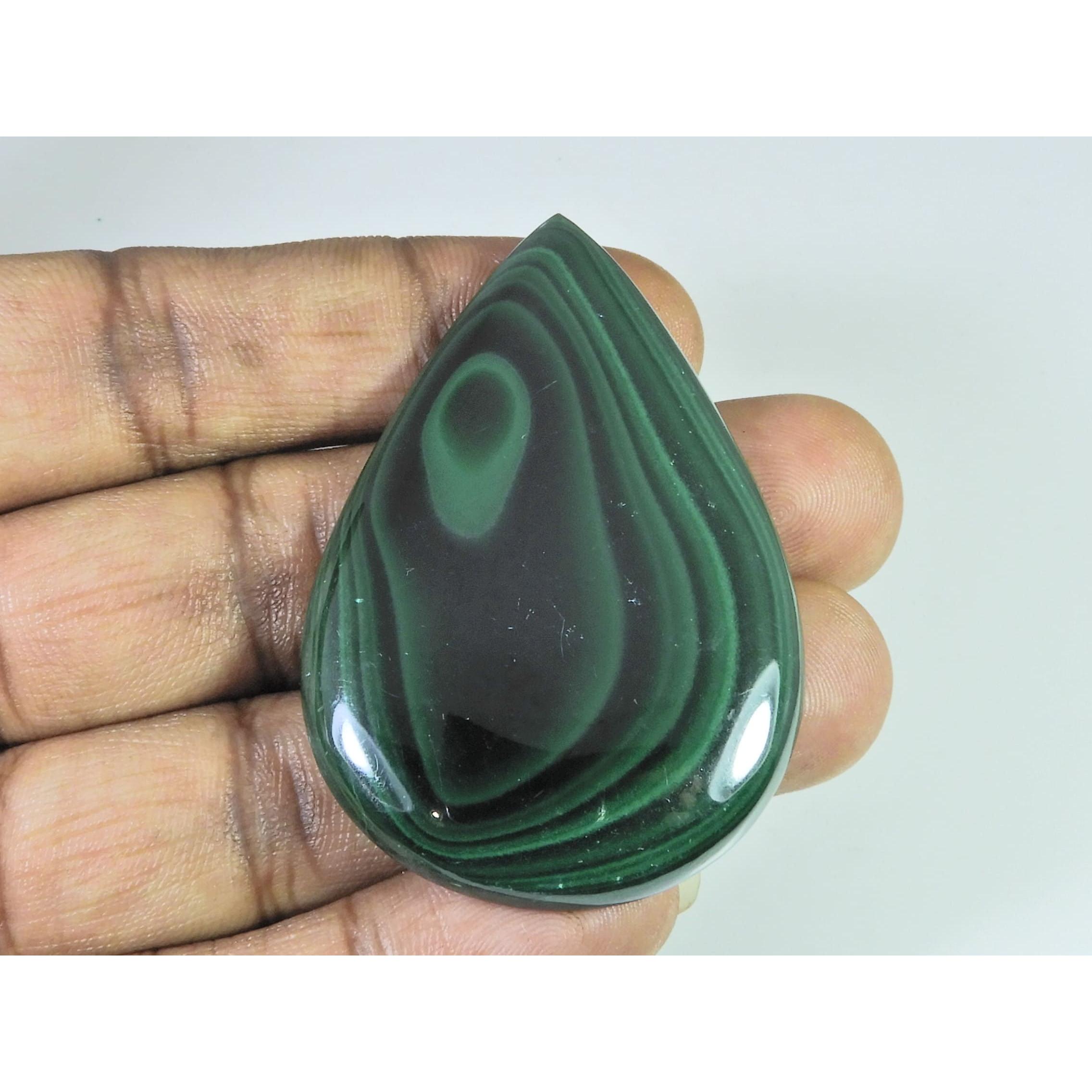 39X59X06 MM Natural Green Malachite Pear Cabochon Loose Gemstone 158Cts. C-1681