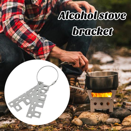 Alcohol Stove Stand Rack Rustproof Heat-Resistant Compact Size Lightweight Outdoor Stove Bracket Camping Supplies