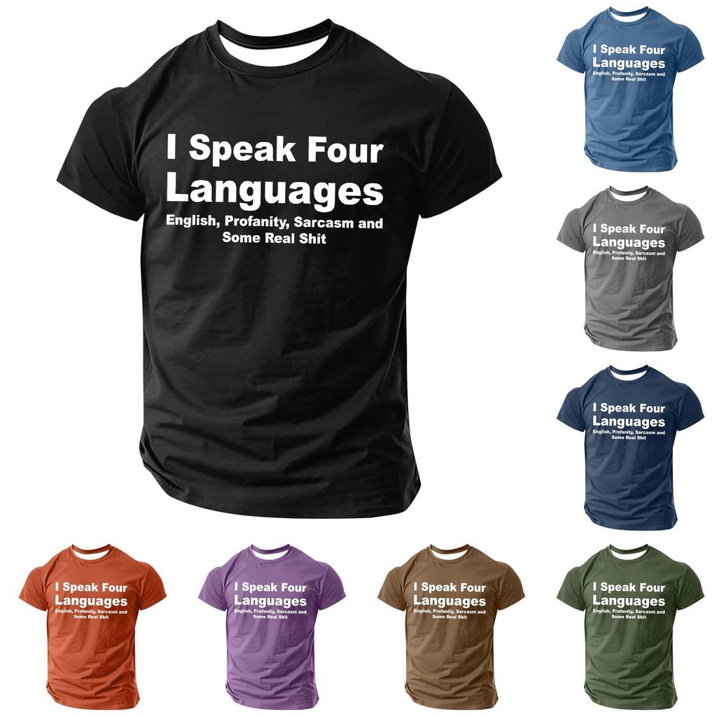 Men's Popular T-shirt Printed Round Neck Short Sleeve T-shirt