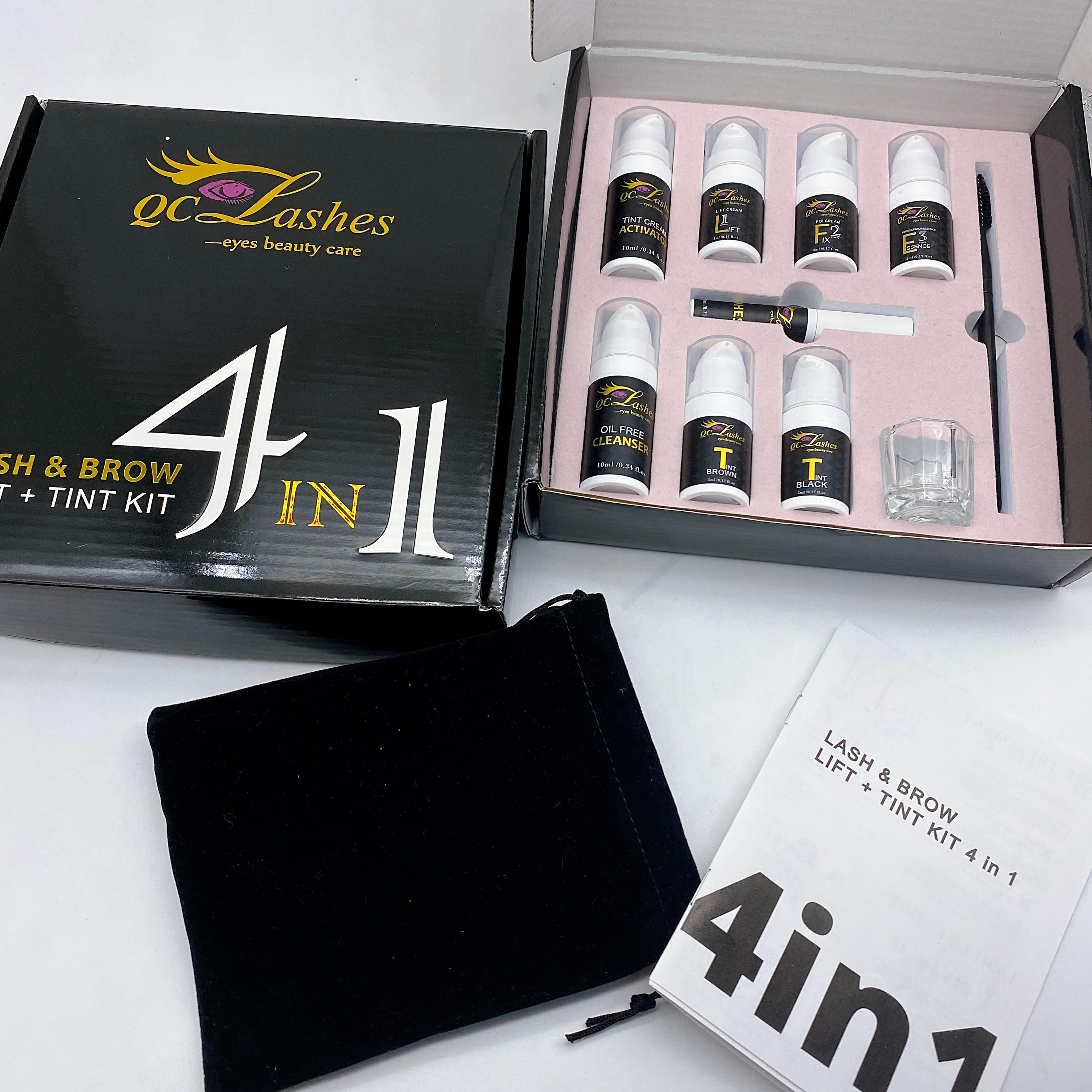 Professional Lash Lift Solution Perm Kit Brush Brow Lamination Y Comb Lifting Henna 4 in 1 Brow Lamination Tint Lash Lift Kit