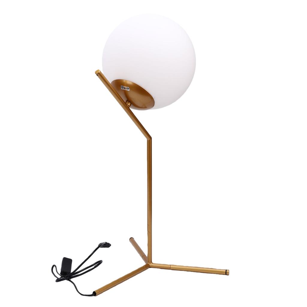 Globe Table Lamp Aluminum Minimalist Modern LED Table Lamp with Glass Shade for Dorm Living Room Bedroom