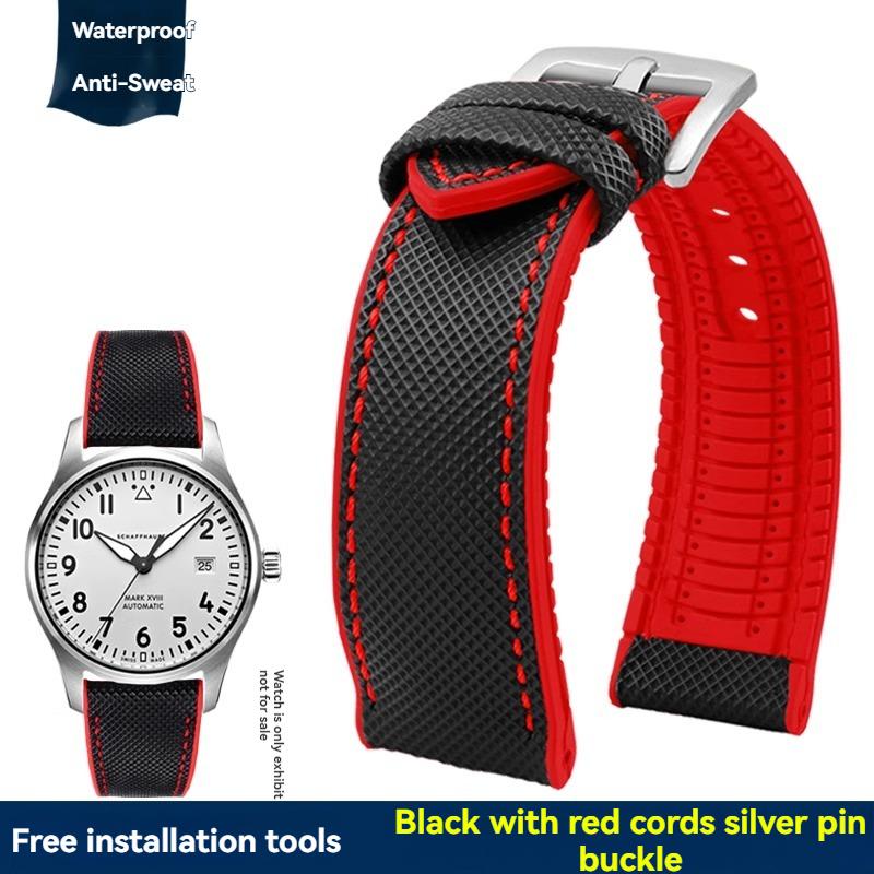 

20mm 21mm 22mm 23mm Nylon Rubber Bottom Waterproof Watch Band for Longines IWC Pilot Mark 18 Seiko Omega Series Watchband Strap 20mm