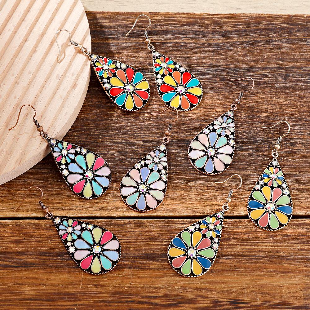 Boho Dangle Earrings for Women Geometric Multicolor Oil Drop Perfect to Match Various Outfits for Work Daily Wear Gift Versatile