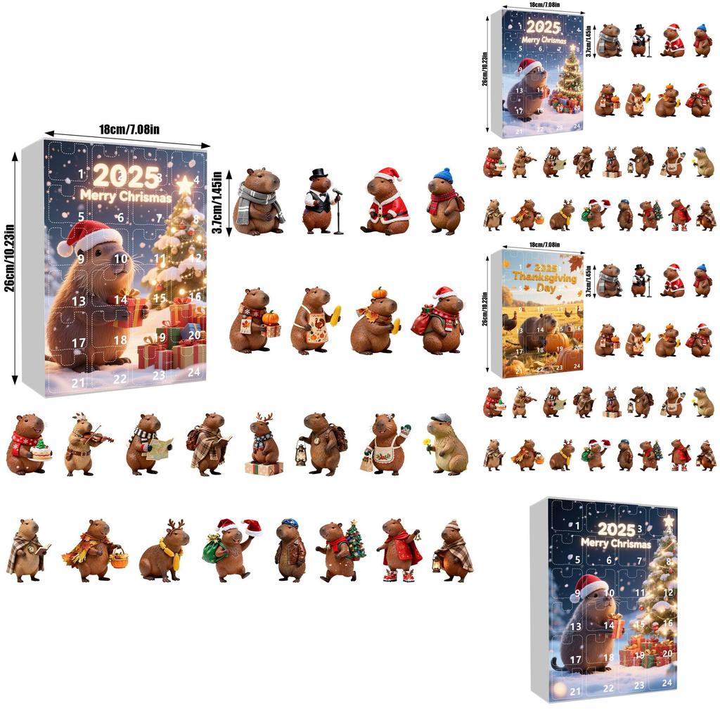 Weihnachtsmurmeltier-Themen-Flachanhänger-Kalender mit Acrylkomponenten zur festlichen Dekoration