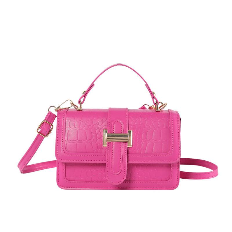 Stylish Street Fashion Women s Bags 2024 Spring New Crocodile Pattern Shoulder Messenger Bag розовый