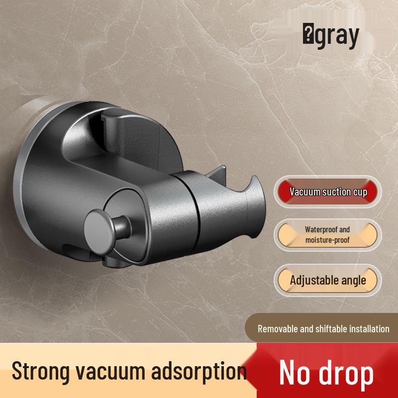 Adjustable Suction Cup Shower Head Holder - Movable, Punch-Free Installation for Home Bathroom.