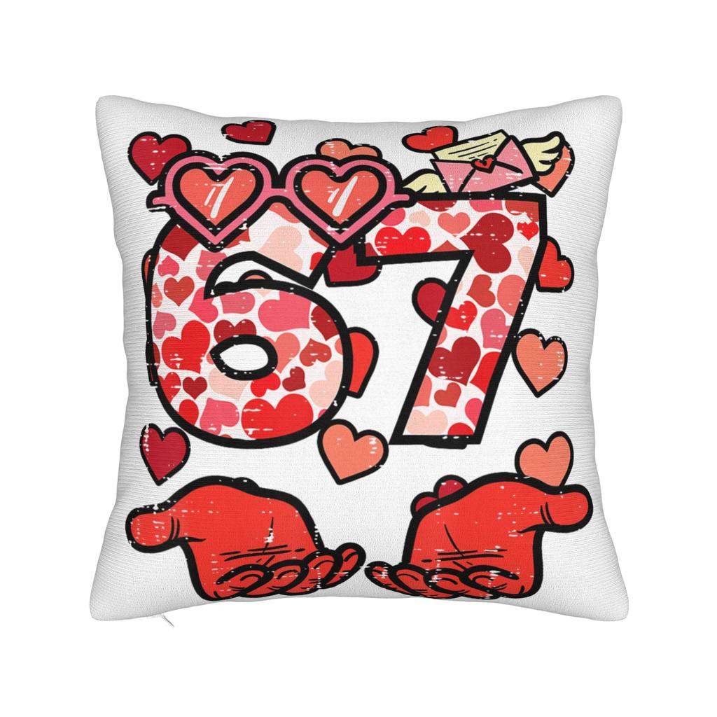 Valentines Day Meme six Seven Heart Pillow Case Design Pillow Cover Kawaii Pillowcases For Couch Sofa Bedroom