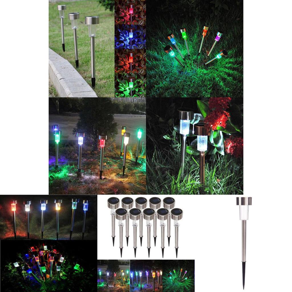 Garden Stainless Outdoor Steel Led Solar Landscape Path Lights Lamp Yard