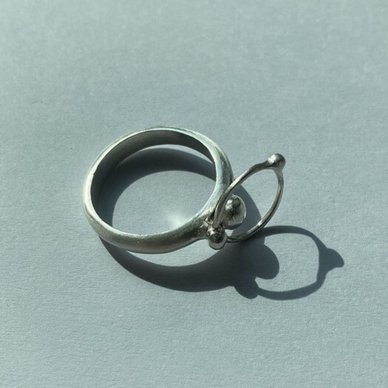 vacactsilver planet ring