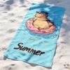 1pc Capybara Beach Towel, Lightweight & Machine Washable, Portable Multi-use Towel for Summer Outdoor, Swimming, Beach and Trave