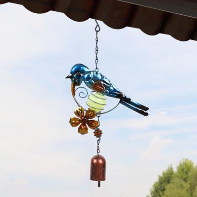 Ornament Colorful Ornamental Metal Bell Bird Wind Chime Luminous Pendant Luminous Wind Chime
