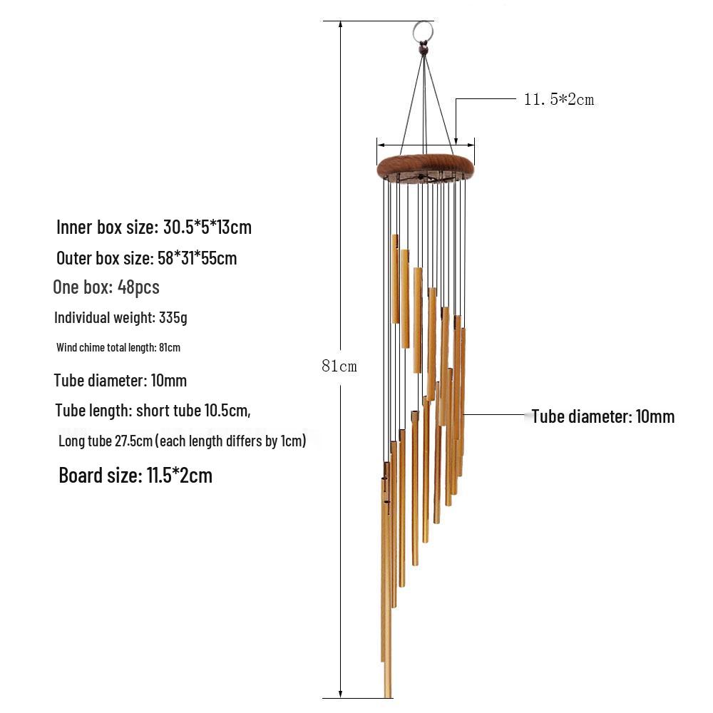 Cross-Border 18-Tube Metal Wind Chimes Home Ornaments