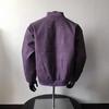 Purple Leather Men's Retro Zipper PU Work Jacket Loose