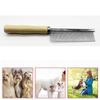 Stainless Steel Pet Hair Grooming Trimmer with Wooden Handle Pet Hair Remover Rustproof Metal Grooming Comb for Longhair Pets