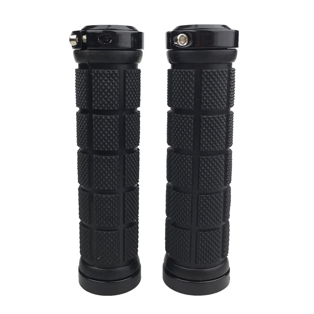 PLATT Bicycle Grip Professional Mountain Bike Handlebar Grip 1 Inner End with Hex Black Covers, Durable, Non-Slip, Covers, Pair, 22.2mm Diameter,