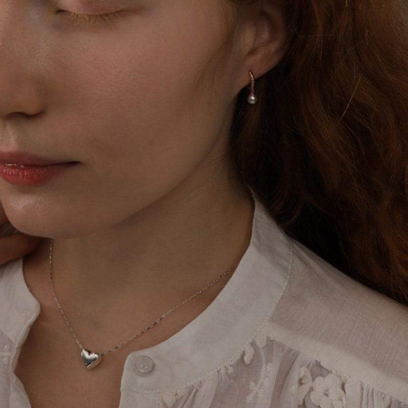 Ozel Silver925 Romantic Heart Pendant Necklace PS151N