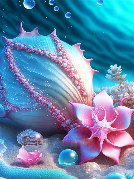 5D Diamond Embroidery Fantasy Shell Picture Rhinestones Painting Starfish Cross Stitch Mosaic Landscape Kit Child Gift