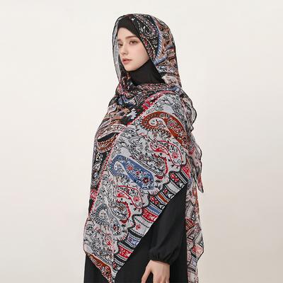 Fashion Boho Paisley Chic 80X180Cm Voile Scarf Vintage Floral Shawl Lightweight Wrap For Women Hijab Shawl Luxury