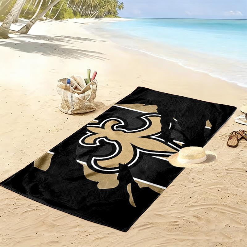 New Orleans Saints2 Print Beach Towel, Large Soft Quick Dry Towel for Beach Camping Swimming