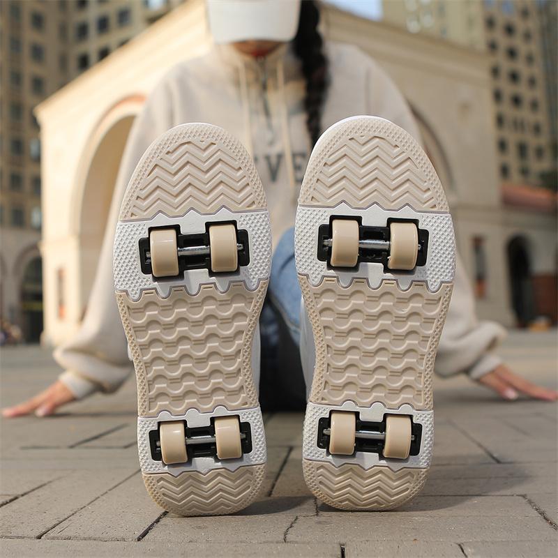 Dětské čtyřkolové sportovní boty, odnímatelné ploché boty, dětské bruslařské a kolečkové bruslení