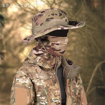 Sombrero Boonie de Camuflaje Gorra Pasamontañas - Sombrero de Sol Plegable de Ala Ancha para Caza Pesca al Aire Libre, Sombrero de Pescador Suave con Protección Solar