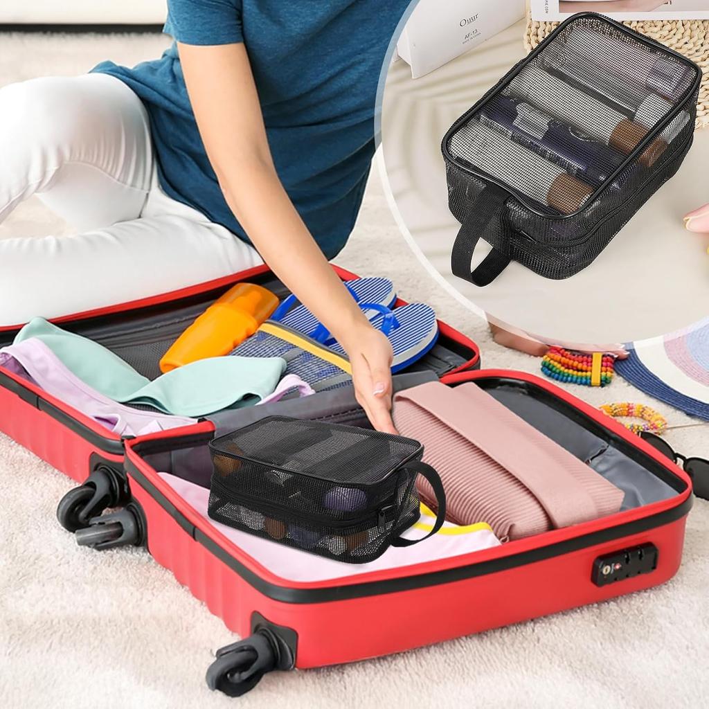 Mesh Shower Caddy Bag, Portable Toiletry Shower Tote Quick Dry Portable Tote Bag Gym Bags Bathroom Shampoo Bags for College Dorm Bathroom Swimming