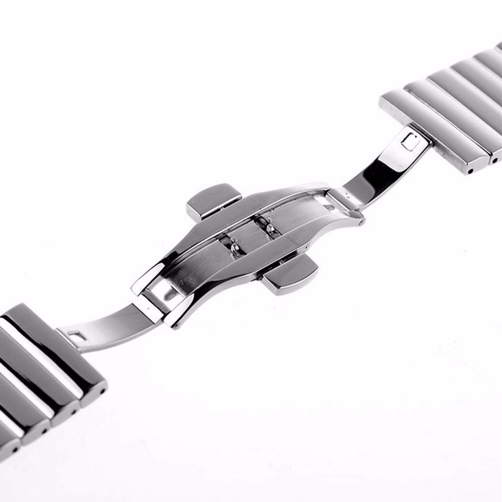 20mm Silver Milanese Mesh Web+Strip Stainless Steel Watch Band Strap Bracelet with Push Button Hidden Clasp Watch Accessory