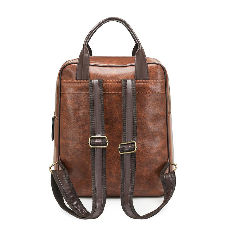 Vintage PU-Rucksack für Damen mit verstellbaren Trägern und Frontklappendesign Klassische Schultasche für Arbeit und täglichen Gebrauch