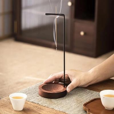 New Wooden Incense Burner Upside Down Stable Base Incense Stick Holder Round Incense Stand Yoga Decoration