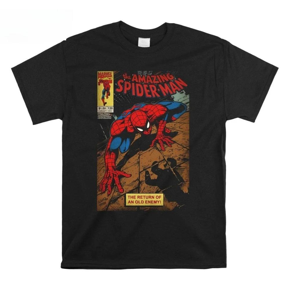 Marvel The Amazing Spider-Man Retro City Swing Grafické tričko, Klasické tričko ve stylu komiksu, Unisex neformální top se superhrdinou