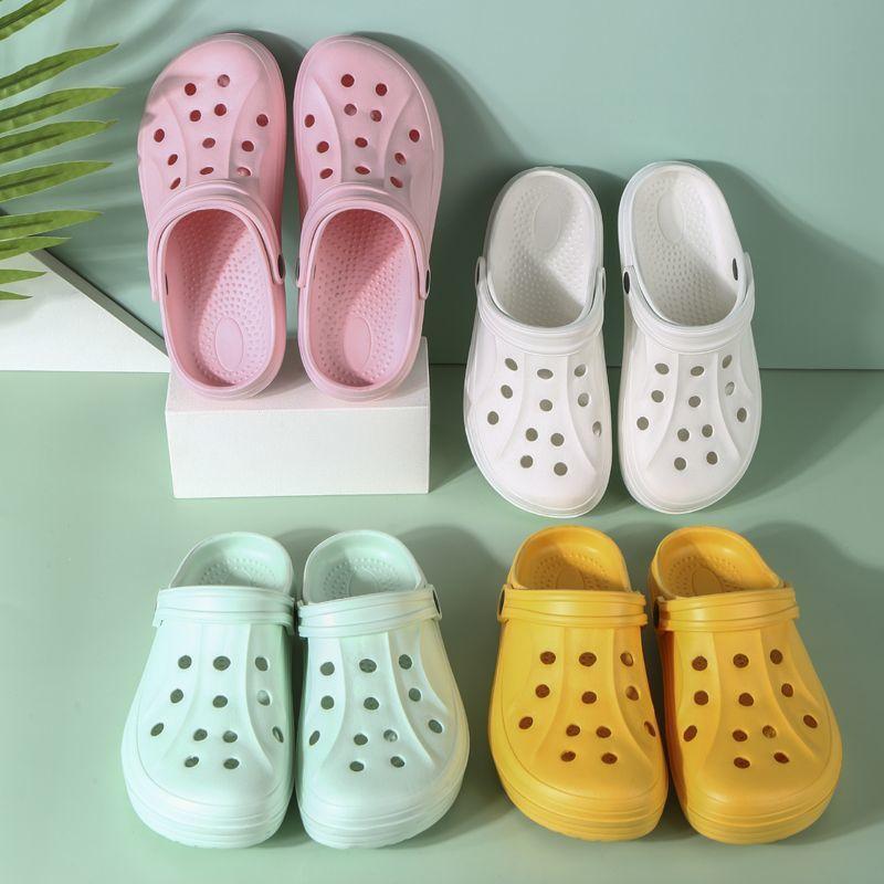 Indoor Home Non-slip Simple Garden Baotou Daily Light Shoes Solid Color Couple Hole Shoes