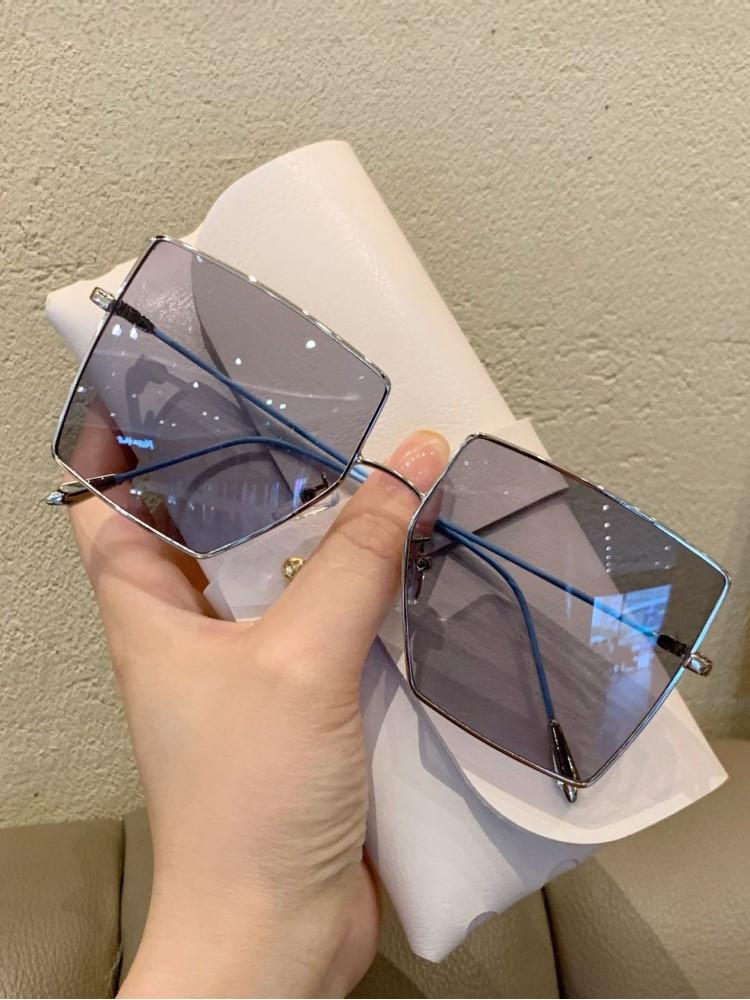 Durable Metal Metal Rectangular Oversized Sun Glasses Glasses Ladies Classic Luxury Sun Eyeglasses For Female Big Spectacle Frame Frame Gradient