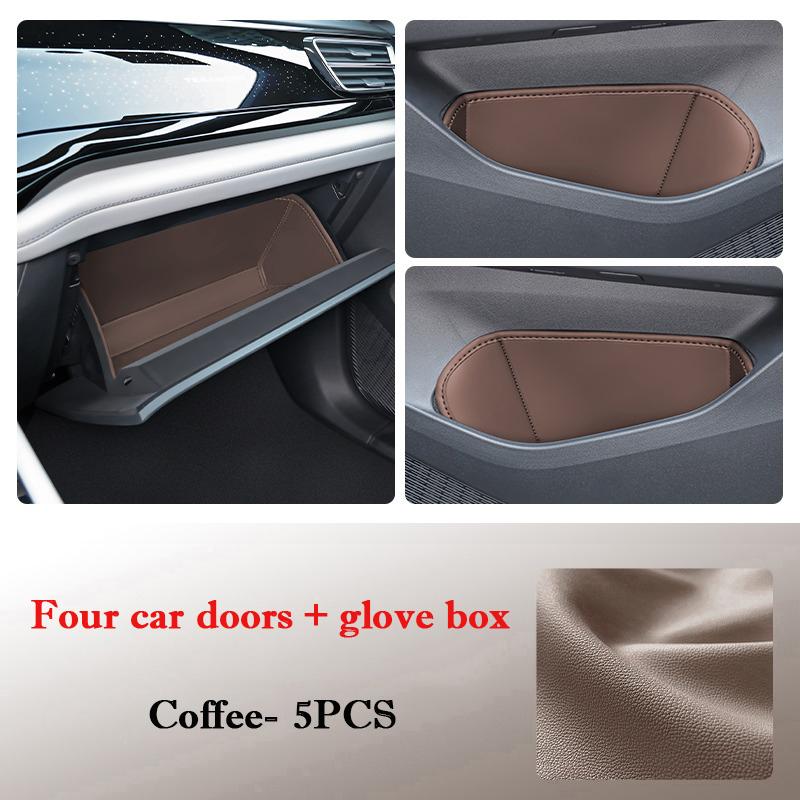Car Door Slot Storage Pad Leather Door Groove Protective Mat Glove Box Storage Barrel for Volkswagen ID.4 Crozz ID.4 X 2025-2025