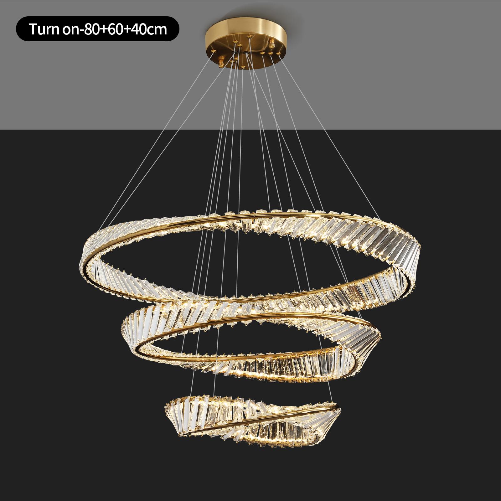 

Индивидуальная хрустальная люстра: Элегантный скандинавский дизайн для гостиной, спальни или ресторана — креативное световое решение Tri-color Dimming