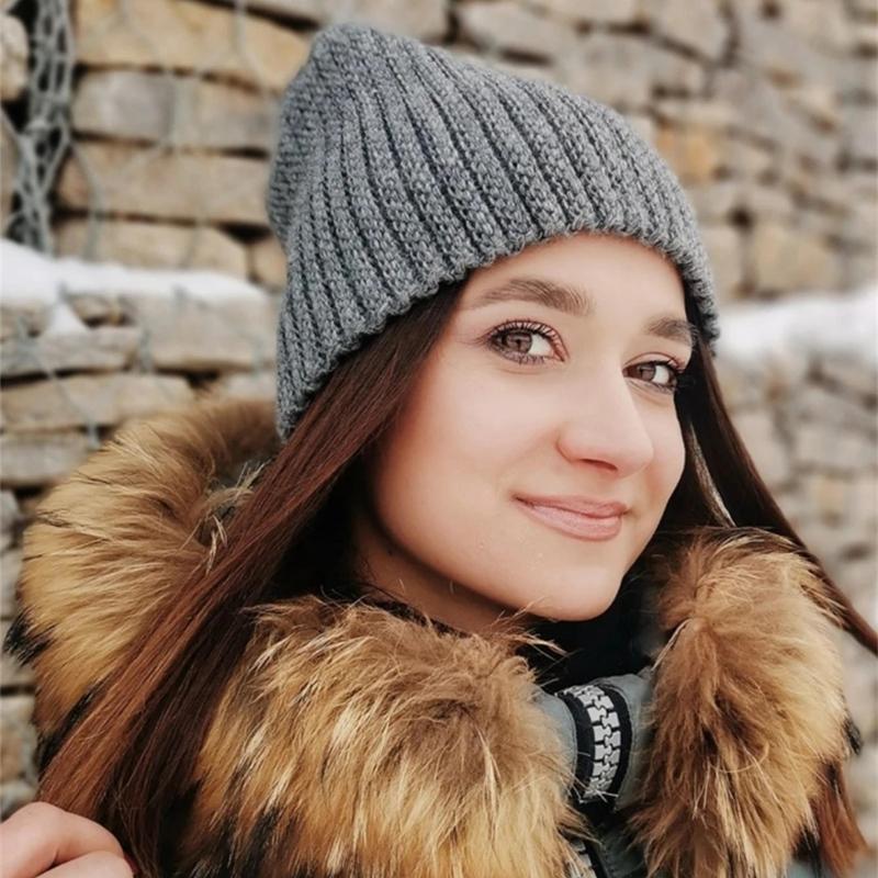 New Women Hat Kpop Style Autumn And Winter Hat Soft Beanie Hats For Women Leisure Back Split Teens Ponytail Knitted Cap