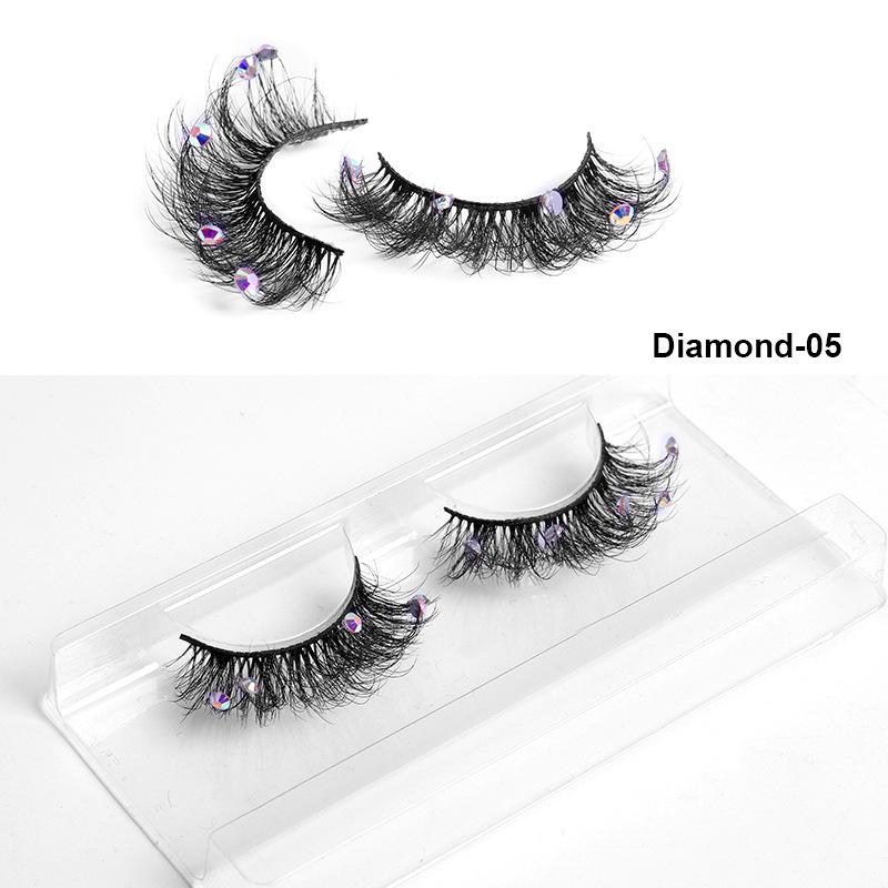 Europe And The United States With Diamond False Eyelashes 3d Three -Dimensional Natural Thick Grafted Eyelashes