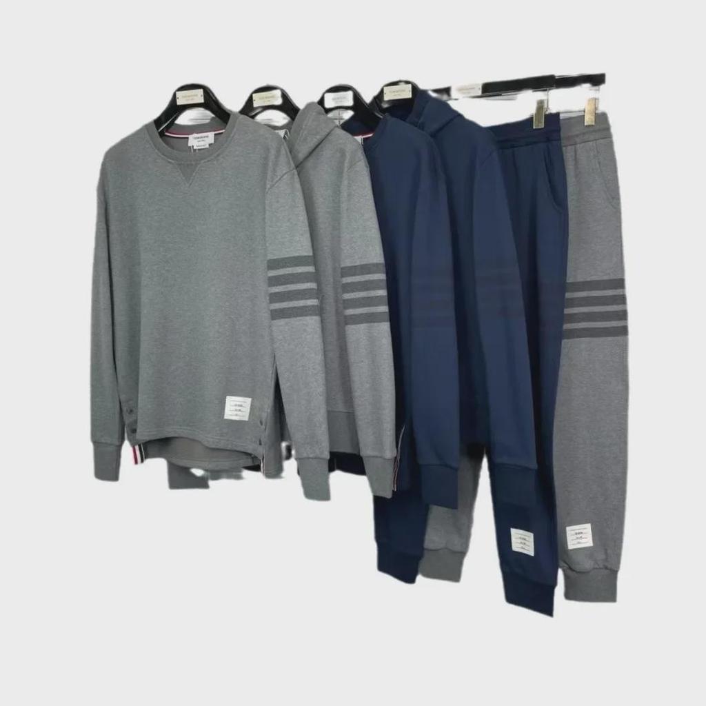High-Quality Unisex TB Sweatshirt, Sweatpants, Zipper Hoodie, Detachable, Four Stripes