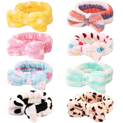 8 Pack Spa Headband, Coral Fleece Makeup Headband Cosmetic Headband For Washing Face