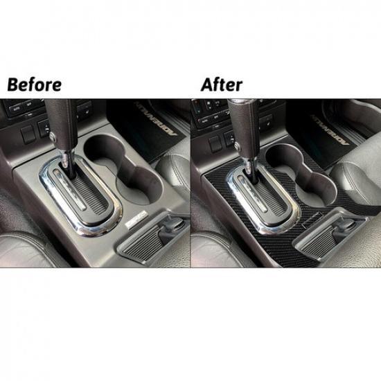 2Pcs Carbon Fiber Automatic Gear Shift Frame Cover Trim For Ford Explorer 08-10