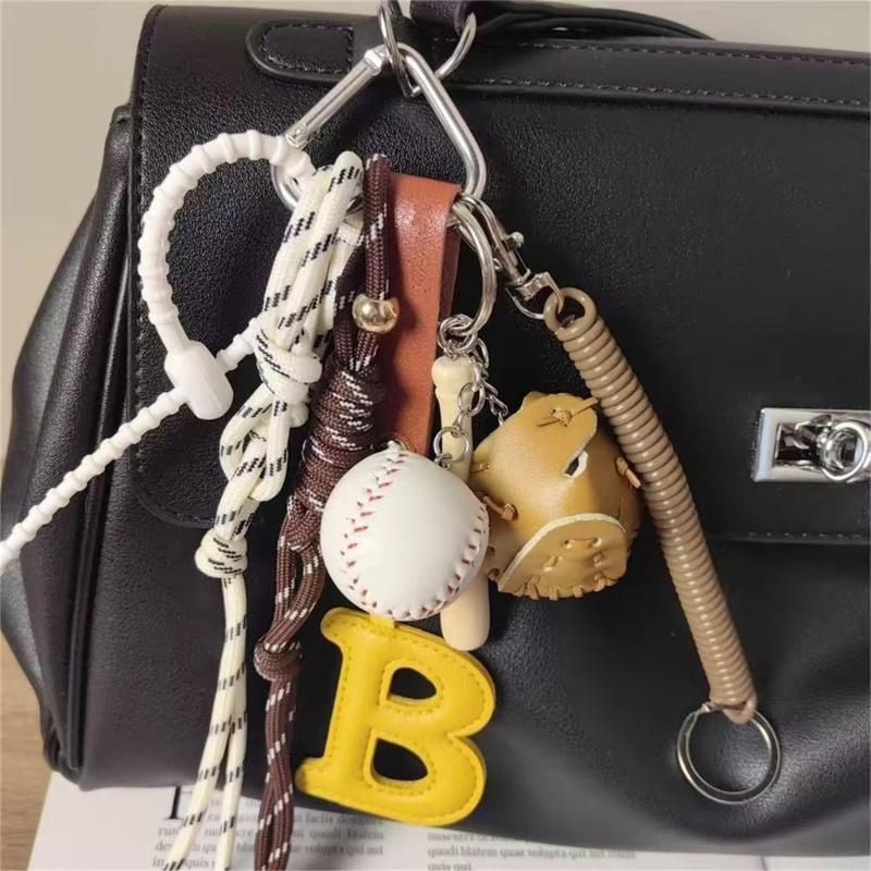 Color Baseball Baseball Bag Charm Keychain Stylish Accessory for Bags and Keys Sturdy Climbing Rope Materials Use