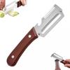 3-in-1 Gemüseschäler mit Flaschenöffner Edelstahl Küchenreibe Holzgriff Schäler für Obst und Gemüse