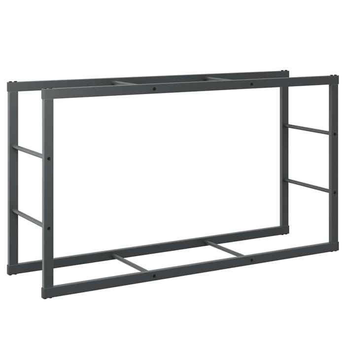 VidaXL Portant de bois de chauffage noir 110x30x61 cm acier, porte-bûches, étagère à bois, support de stockage de bois de 4018466